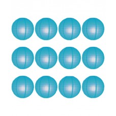 12" Paper Lanterns 'Turquoise' Regular Wire Value Pack  (12 pieces)